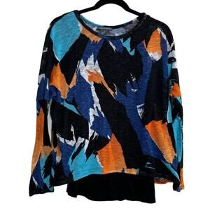 Women's Layered Built-in Tank Sweater Multicolor Pattern Retro 90s Medium